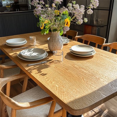 Модерна стилна масивна маса за хранене