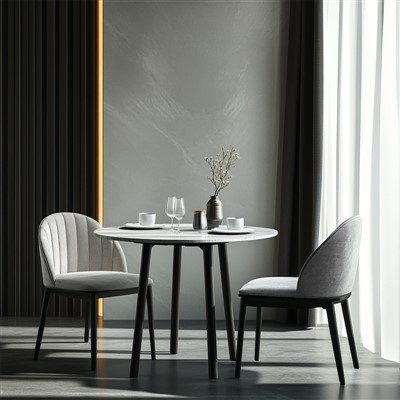 6 seater Solid Round Wood Chairs for Dining Table