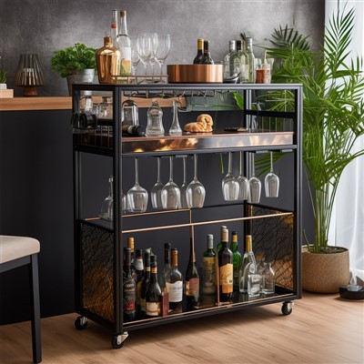 шкаф за вино от масивно дърво с врати